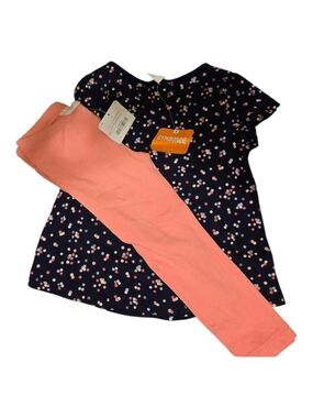 Gymboree Navy Dot Top with Coral Leggings